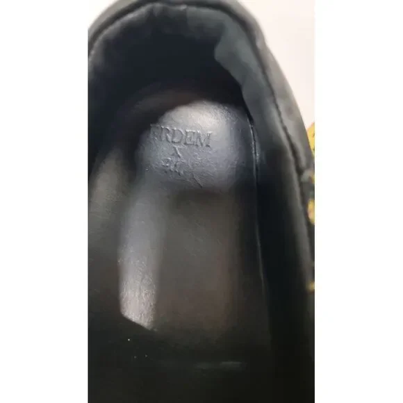 ERDEM x H&M Floral Slip On Black Navy Jacquard Shoes Sneakers Women's Size 7 - Picture 6 of 8